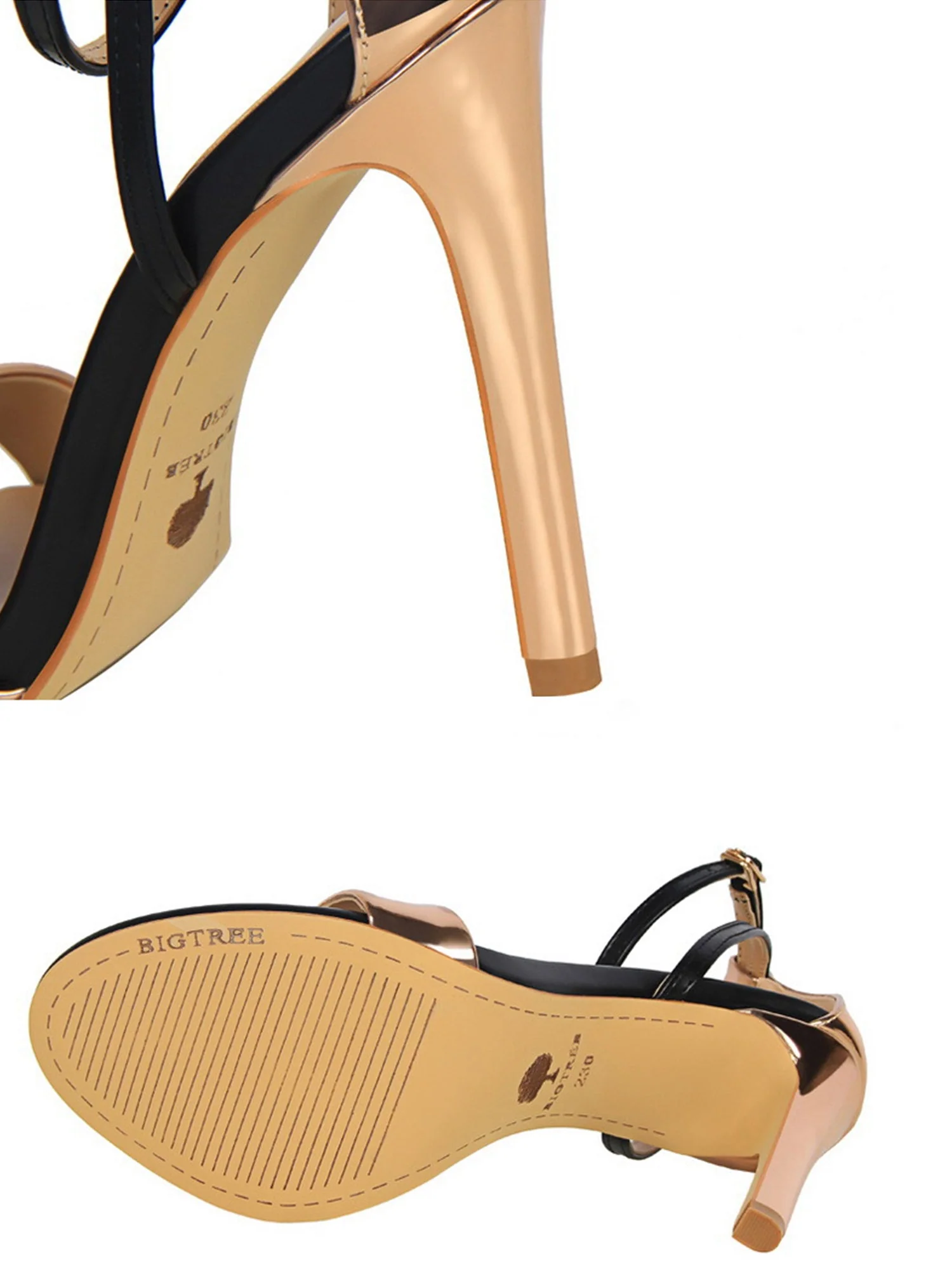 Sandalen mit Knöchelriemen und offenem Absatz Sommer-Schnallenschuhe - Image 3