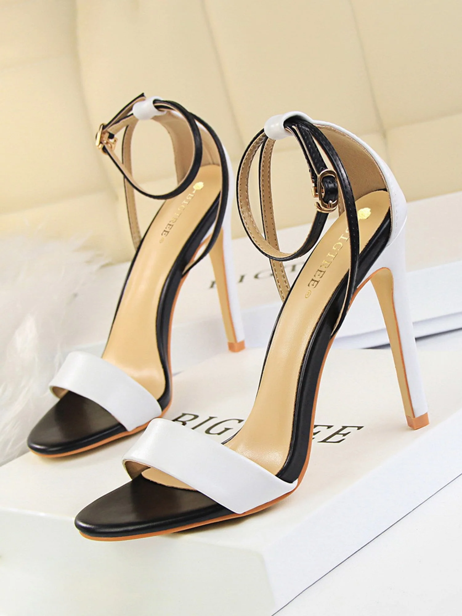 Sandalen mit Knöchelriemen und offenem Absatz Sommer-Schnallenschuhe - Image 5