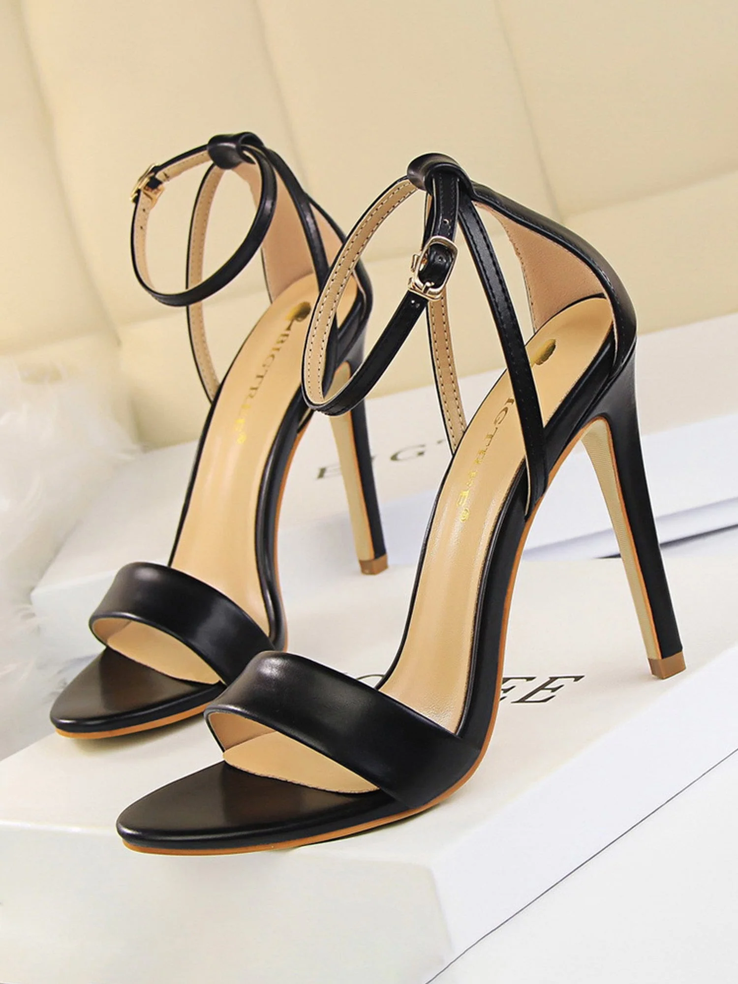 Sandalen mit Knöchelriemen und offenem Absatz Sommer-Schnallenschuhe - Image 6