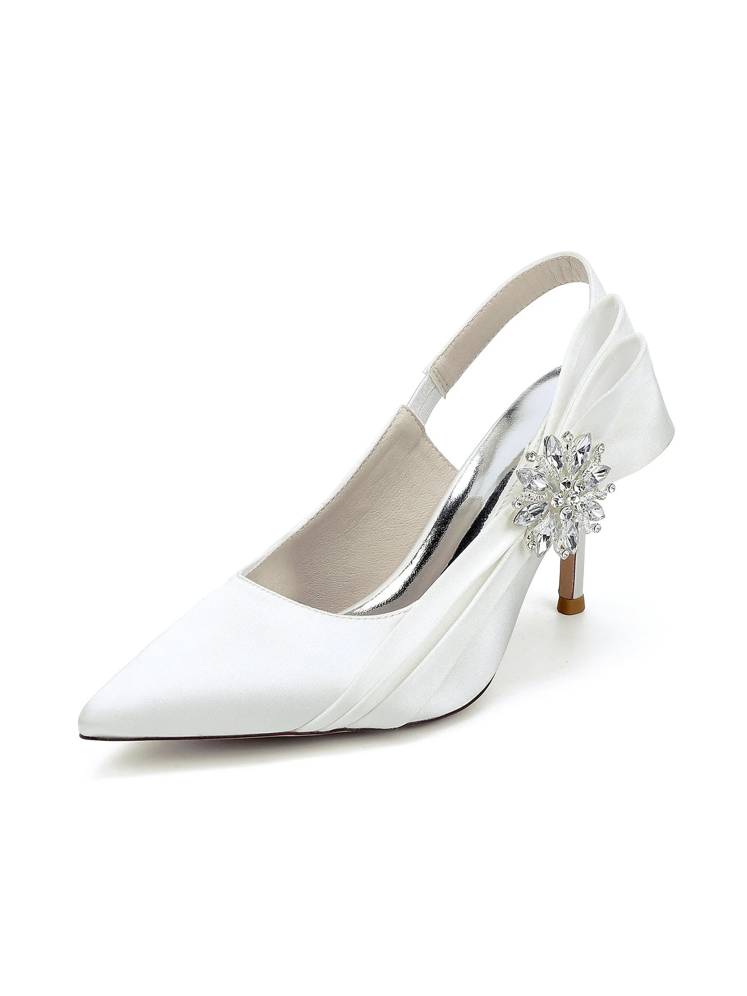 Slingback-Pumps mit spitzer Kappe, Kristallen und seitlicher Schleife - Image 10