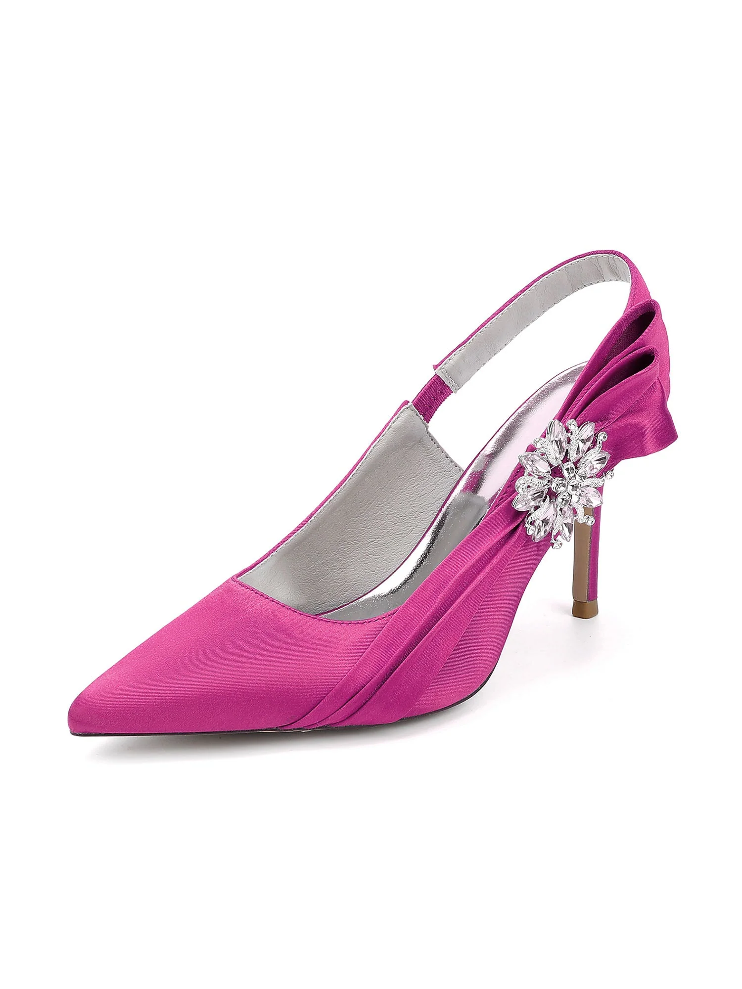 Slingback-Pumps mit spitzer Kappe, Kristallen und seitlicher Schleife - Image 14