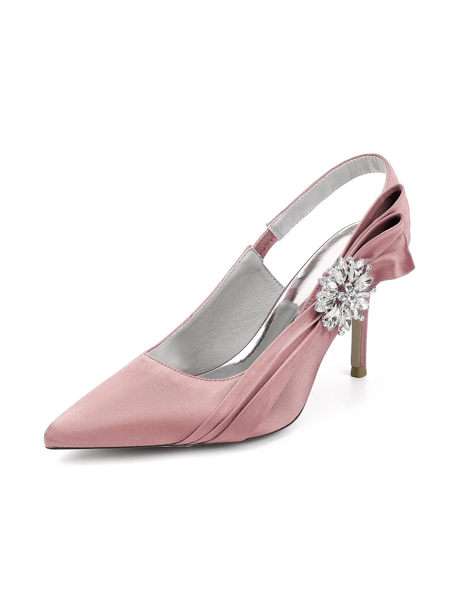 Slingback-Pumps mit spitzer Kappe, Kristallen und seitlicher Schleife - Image 15