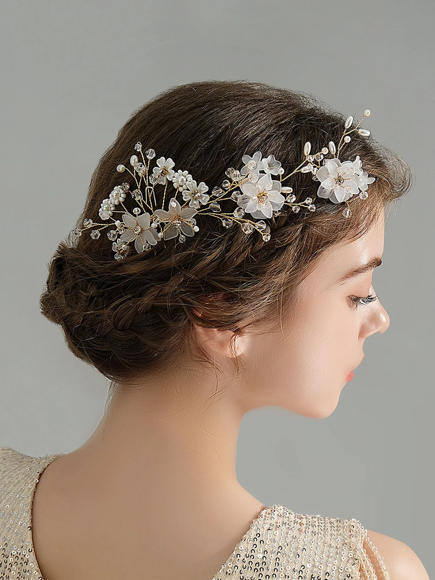 Strass/Perlen Haarkämme Haarschmuck 3 Pcs