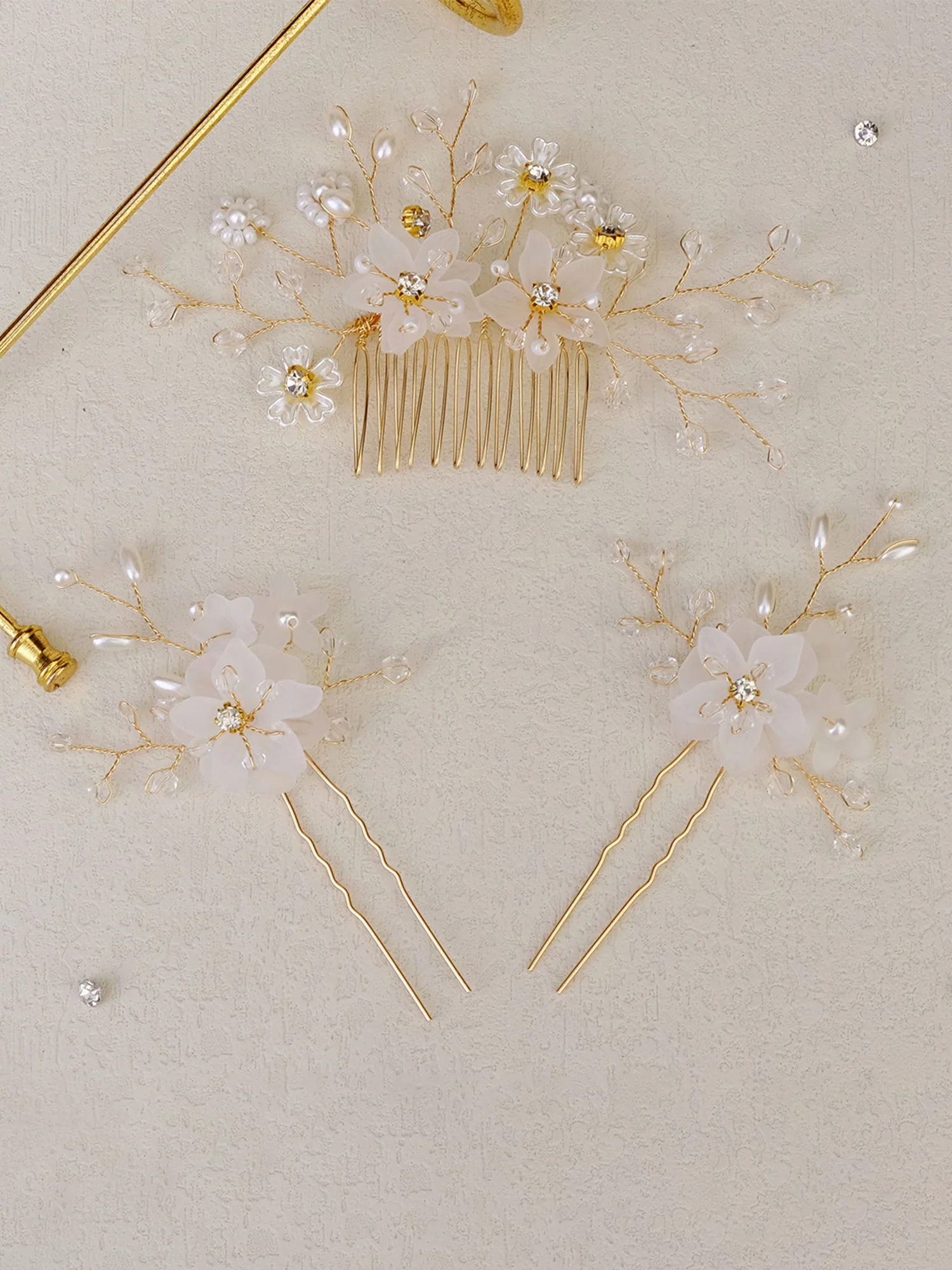 Strass/Perlen Haarkämme Haarschmuck 3 Pcs - Image 6