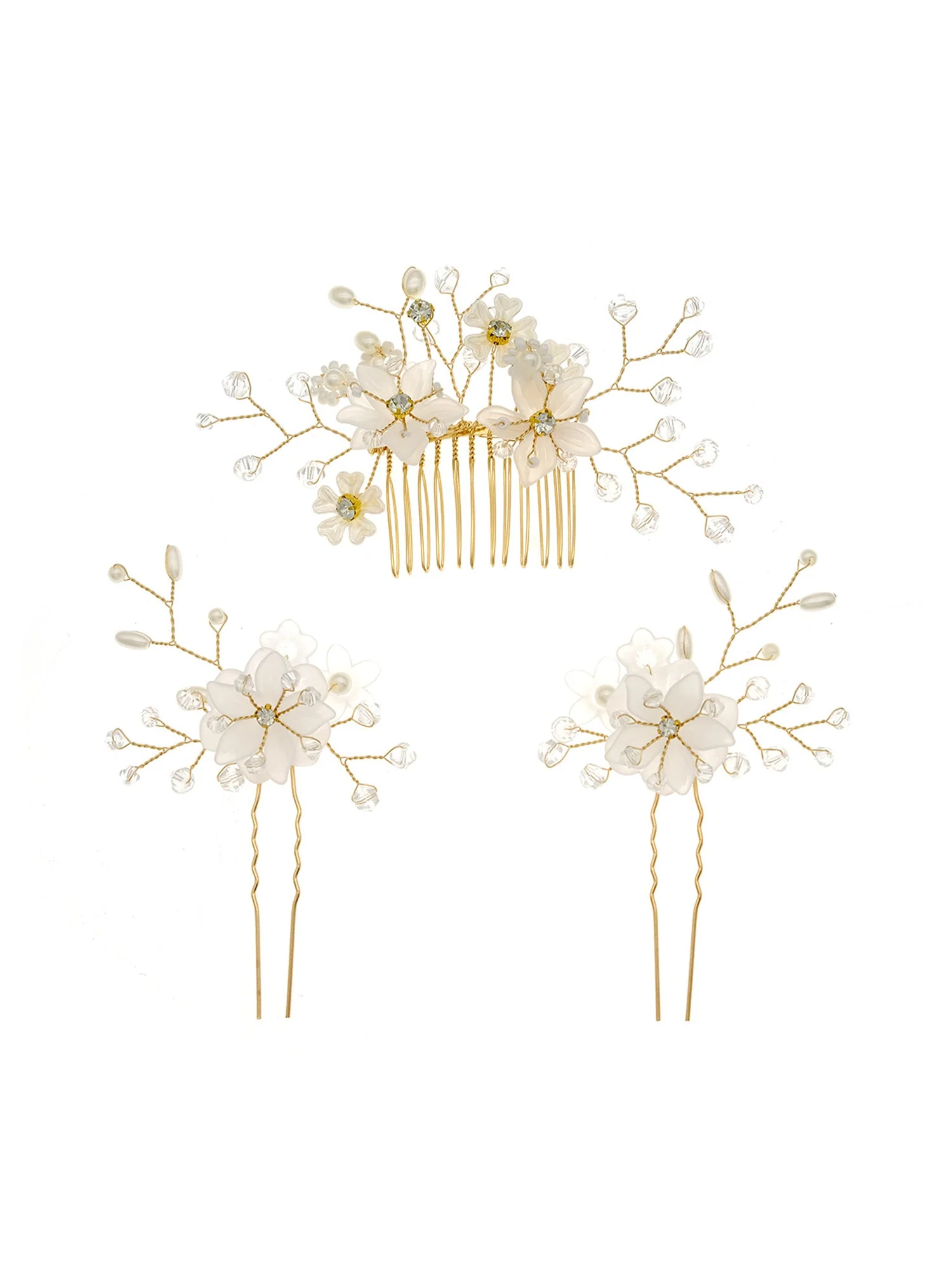 Strass/Perlen Haarkämme Haarschmuck 3 Pcs - Image 8
