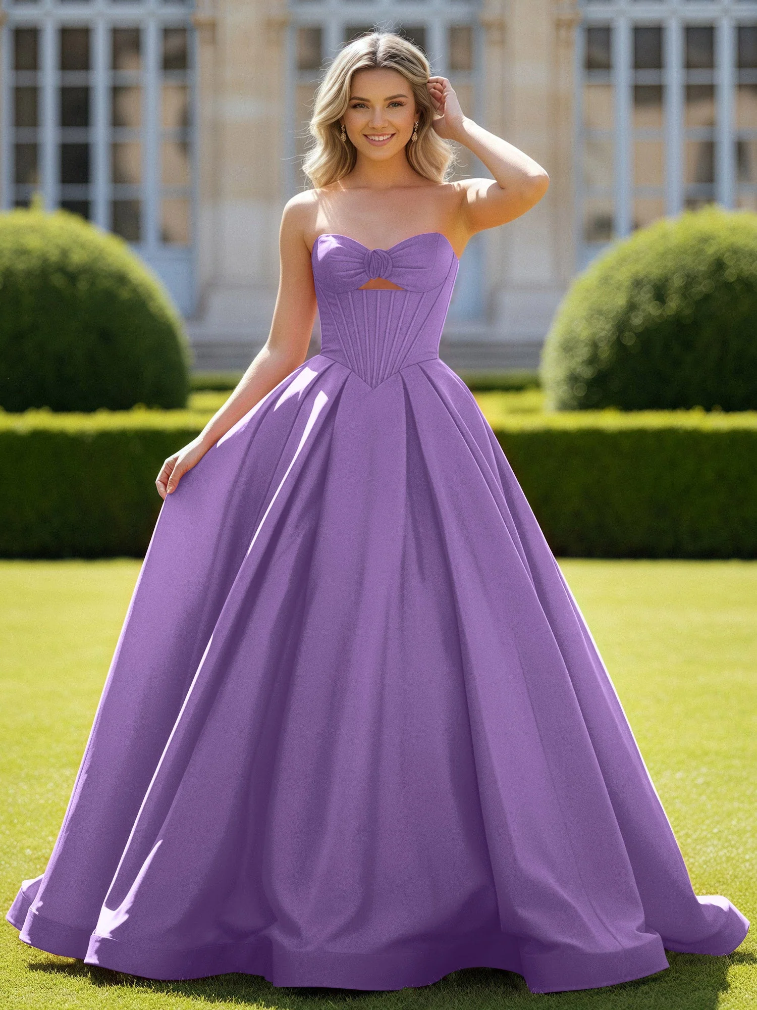 Herzform Satin Ballkleid Zart Spitzenoberteil Ballkleid Tahiti