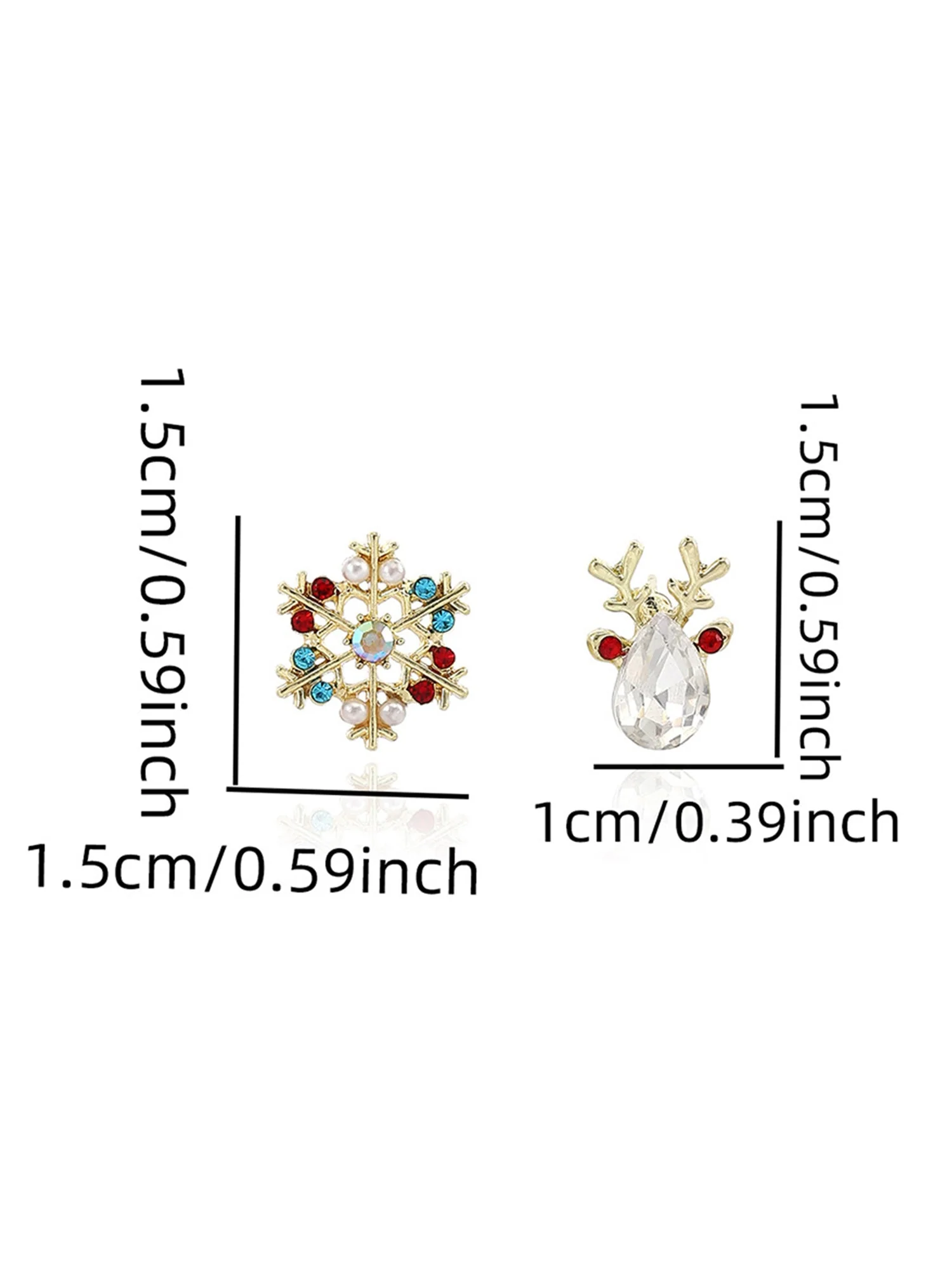 Weihnachts Fantasie Bunte Schneeflocke Elch Diamant Ohrringe - Image 6