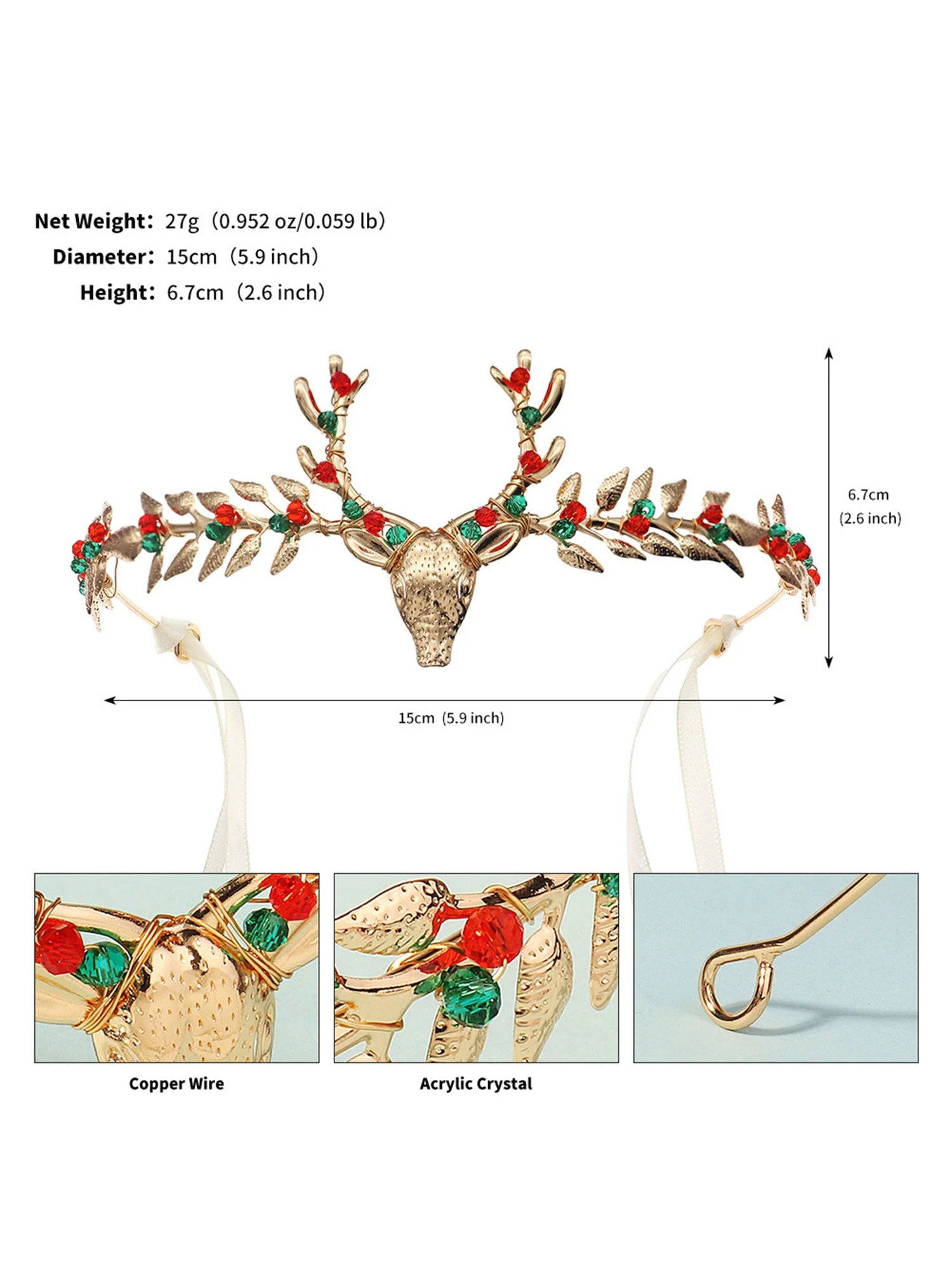 Weihnachts Haarschmuck Strass Haarband - Image 4