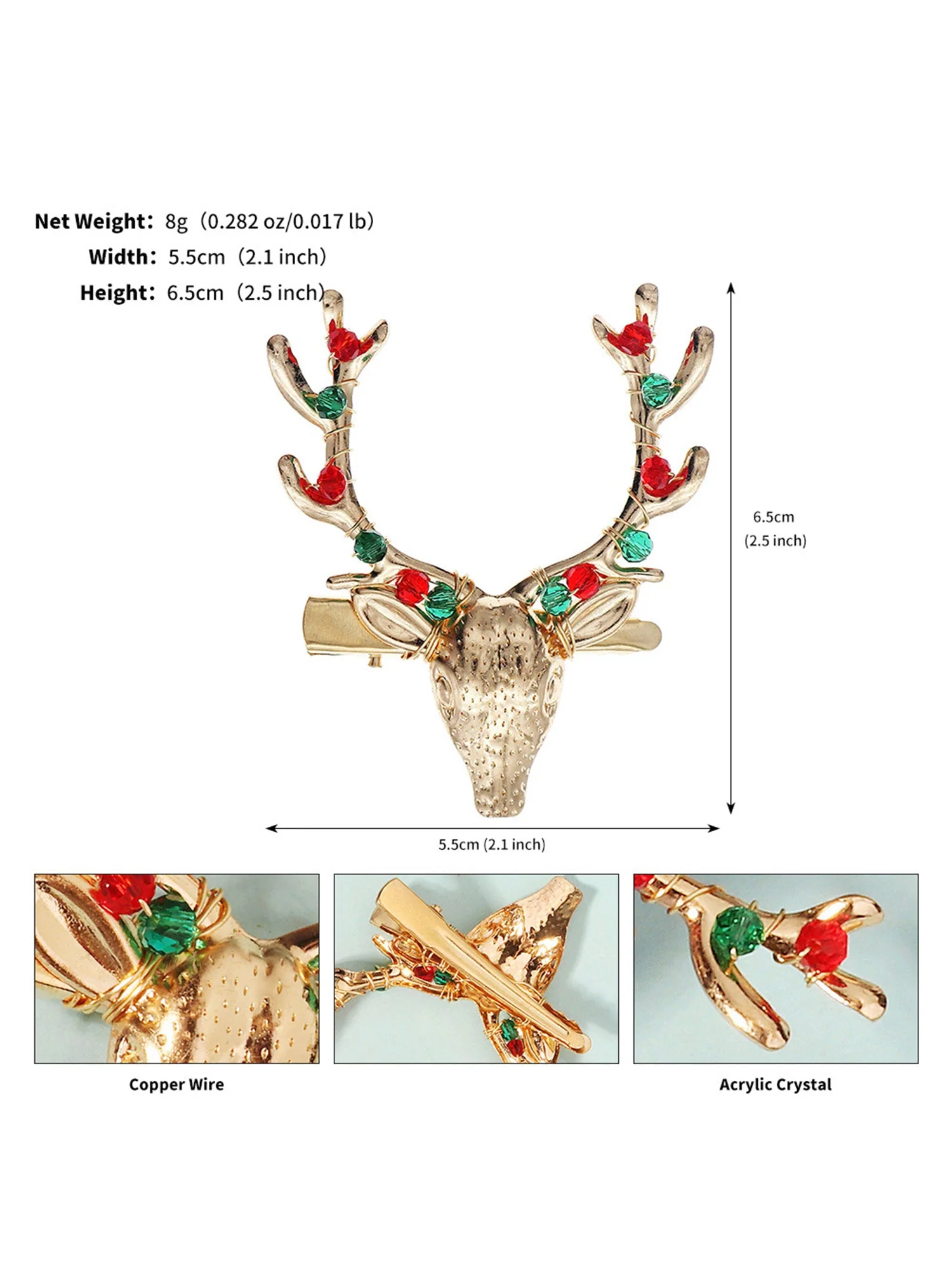 Weihnachts Haarschmuck Strass Haarklammern - Image 4